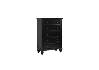 Image for Sandy Beach Black Five-Drawer Chest