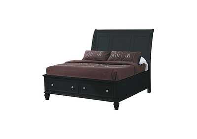 Image for Sandy Beach Black Queen Sleigh Bed W/ Footboard Storage