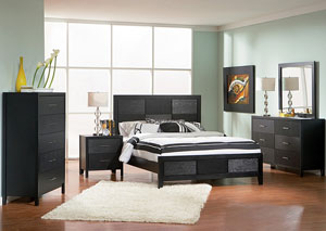 Image for Grove Black King Bed, Dresser, Mirror & Nightstand