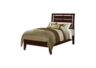 Serinity Twin Panel Bed with Cut-out Headboard Rich Merlot