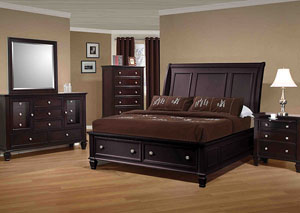 Image for Sandy Beach Cappuccino King Bed, Dresser, Mirror & Nightstand