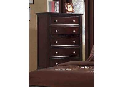 Image for Sandy Beach Cappuccino 5 Drawer Chest