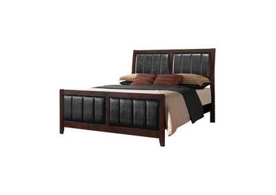 Image for Carlton Eastern King Upholstered Bed Cappuccino and Black