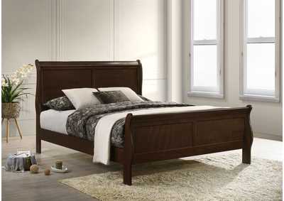 Image for Louis Philippe Eastern King Panel Sleigh Bed Cappuccino