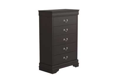 Image for Black Louis Philippe Five-Drawer Chest