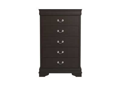 Louis Philippe Dresser with Cappuccino Finish with Silver Hardware