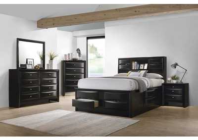 Briana Storage Bedroom Set With Bookcase Headboard Black