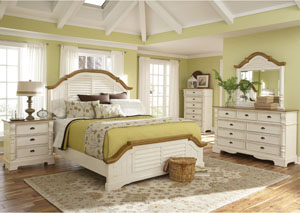 Image for Oleta Buttermilk King Bed, Dresser, Mirror & Nightstand