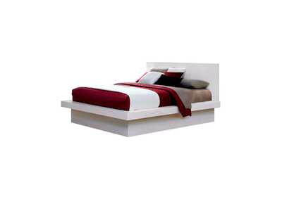 Image for Jessica Eastern King Platform Bed With Rail Seating White