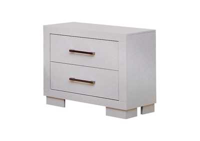 Image for Jessica White Contemporary Two-Drawer Nightstand