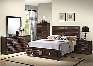 Image for Cappuccino Eastern King Bed, Dresser, Mirror & Nightstand