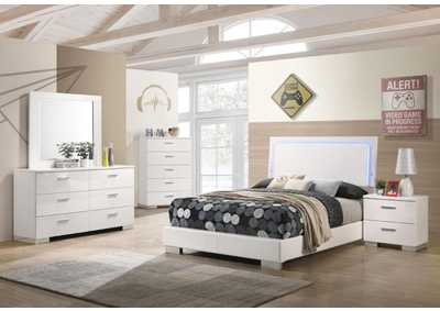 Image for Felicity 5-Piece Full Bedroom Set With Led Lighting Glossy White