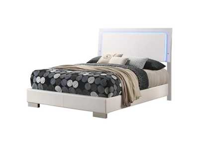 Image for Felicity Full Panel Bed With Led Lighting Glossy White