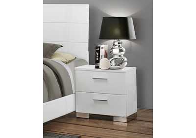 Image for Felicity 2-Drawer Nightstand Glossy White