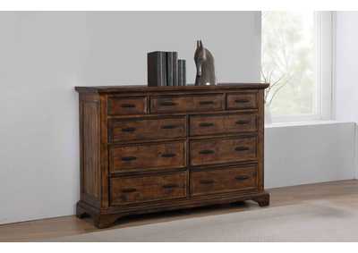 Image for Elk Grove 9 - drawer Dresser with Jewelry Tray Vintage Bourbon
