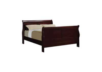Image for Louis Philippe Traditional Red Brown Sleigh Full Bed