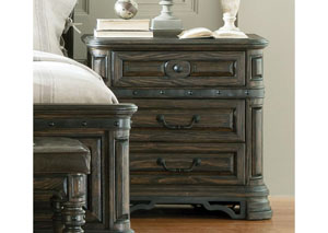 Image for Dark Brown & Wire Brush Nightstand