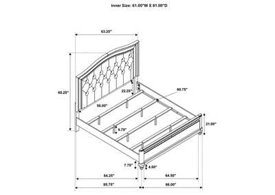 Bling Game Queen Panel Bed Metallic Platinum,Coaster Furniture