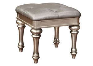 Image for Metallic Platinum Vanity Stool