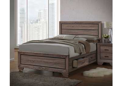 Image for Kauffman Eastern King Storage Bed Washed Taupe