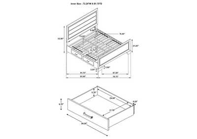 Kauffman Eastern King Storage Bed Washed Taupe,Coaster Furniture