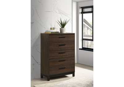 Image for Edmonton 5-drawer Chest Rustic Tobacco