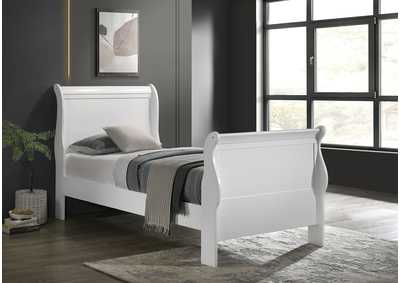 Image for Louis Philippe Twin Sleigh Panel Bed White