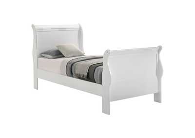 Louis Philippe Twin Sleigh Panel Bed White,Coaster Furniture