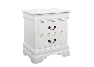 White Louis Philippe White Two-Drawer Nightstand