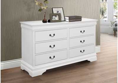 Image for Louis Philippe 6-drawer Dresser White