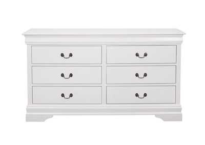 Louis Philippe 6-Drawer Dresser White,Coaster Furniture