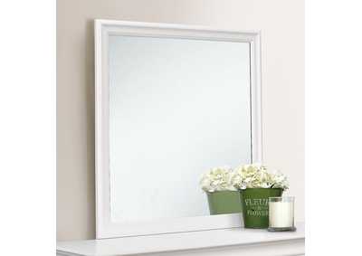 Image for Louis Philippe Beveled Edge Square Mirror White