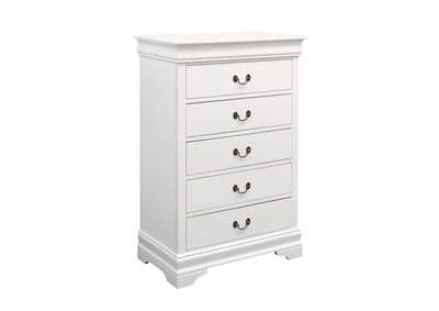 White Louis Philippe White Five-Drawer Chest