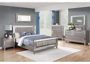 Image for Leighton Metallic Grey Queen Bed w/Dresser & Mirror
