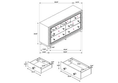 Leighton 7-drawer Dresser Metallic Mercury,Coaster Furniture