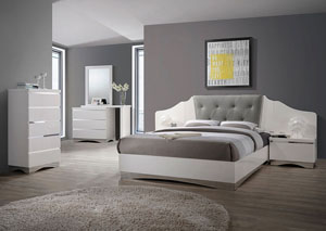 Image for Alessandro Glossy White Eastern King Bed