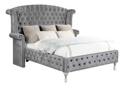 Deanna California King Tufted Upholstered Bed Grey