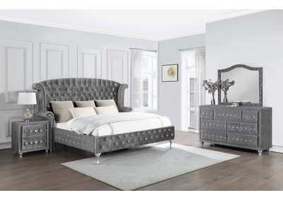 Image for Deanna Upholstered Tufted Bedroom Set Grey