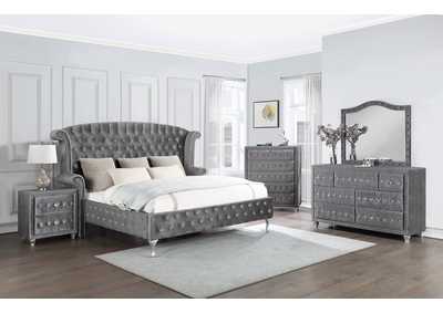 Image for Deanna Upholstered Tufted Bedroom Set Grey