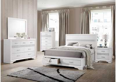 Image for Miranda White Eastern King Storage Bed W/ Dresser & Mirror