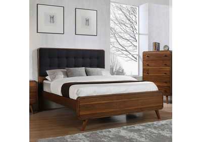 Robyn California King Bed With Upholstered Headboard Dark Walnut