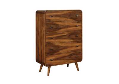 Robyn 5-drawer Chest Dark Walnut,Coaster Furniture