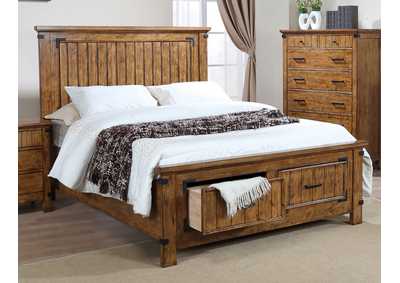 Brenner Eastern King Storage Bed Rustic Honey,Coaster Furniture