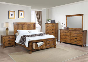 Image for Natural & Honey Full Storage Bed w/Dresser, Mirror & Nightstand