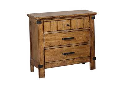 Brenner 3-drawer Night Stand Rustic Honey,Coaster Furniture