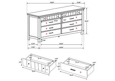 Brenner 8-drawer Dresser Rustic Honey,Coaster Furniture
