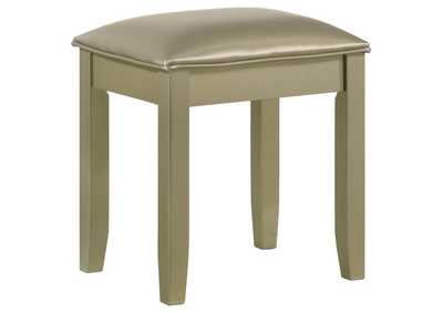 Image for Beaumont Upholstered Vanity Stool Champagne Gold and Champagne