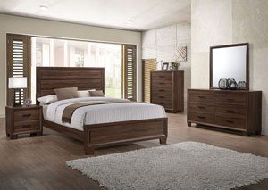 Image for Medium Warm Brown Queen Bed w/Dresser & Mirror