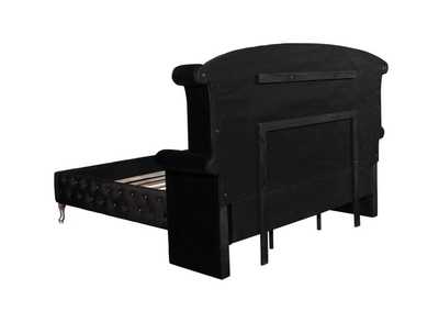 Deanna Queen Tufted Upholstered Bed Black,Coaster Furniture