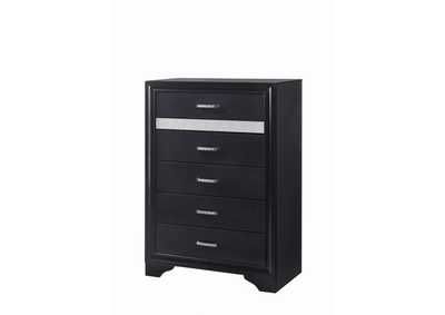 Miranda 5-drawer Chest Black and Rhinestone,Coaster Furniture